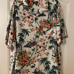 George Men's Tropical Floral Button Down Shirt 3X